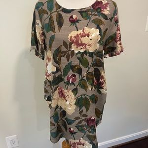 Flower printed Linen mini dress